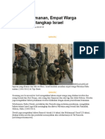 Alasan Keamanan, Empat Warga Palestina Ditangkap Israel: Jumat 13 Rabiulawal 1434 / 25 Januari 2013 07:59