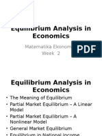 Equilibrium Analysis in Economics