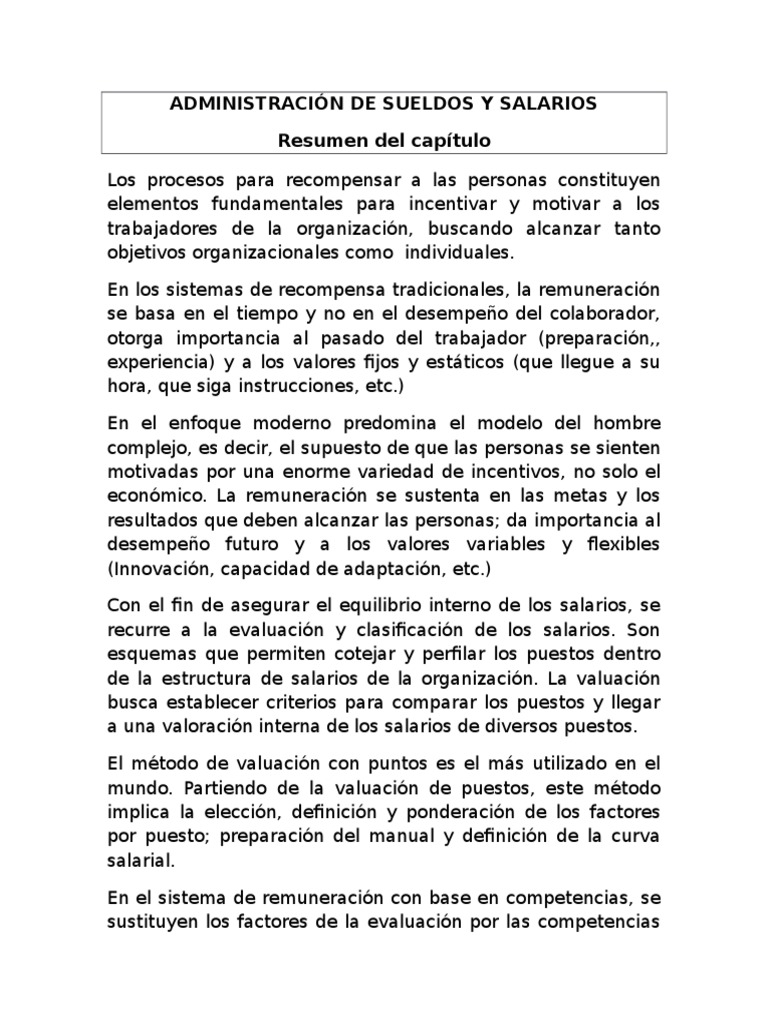 Administración de Sueldos y Salarios | PDF | Salario | Economía laboral