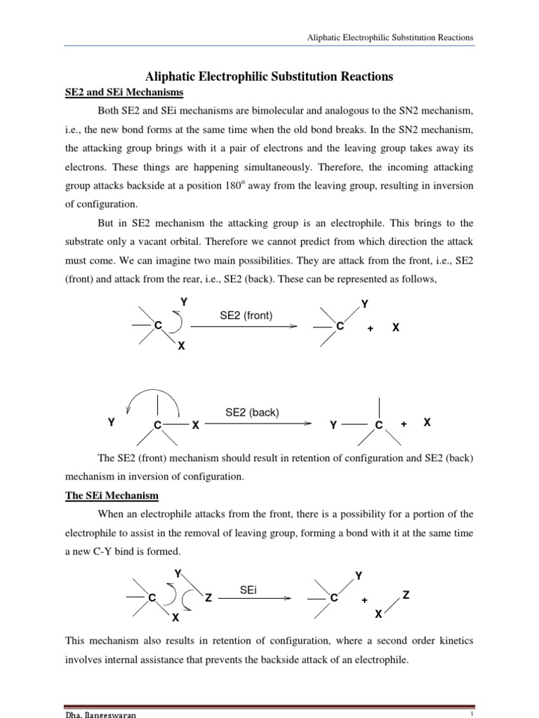 Aliphatic Electrophilic Substitution Reactions Ketone Chemical Reactions