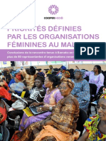 Priorités Définies Par Les Organisations Féminines Au Mali