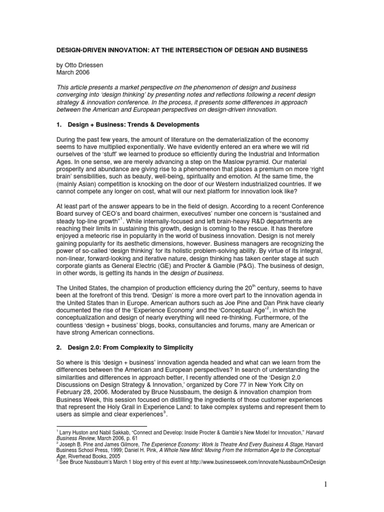 Design Thinking in Business Innovation | PDF