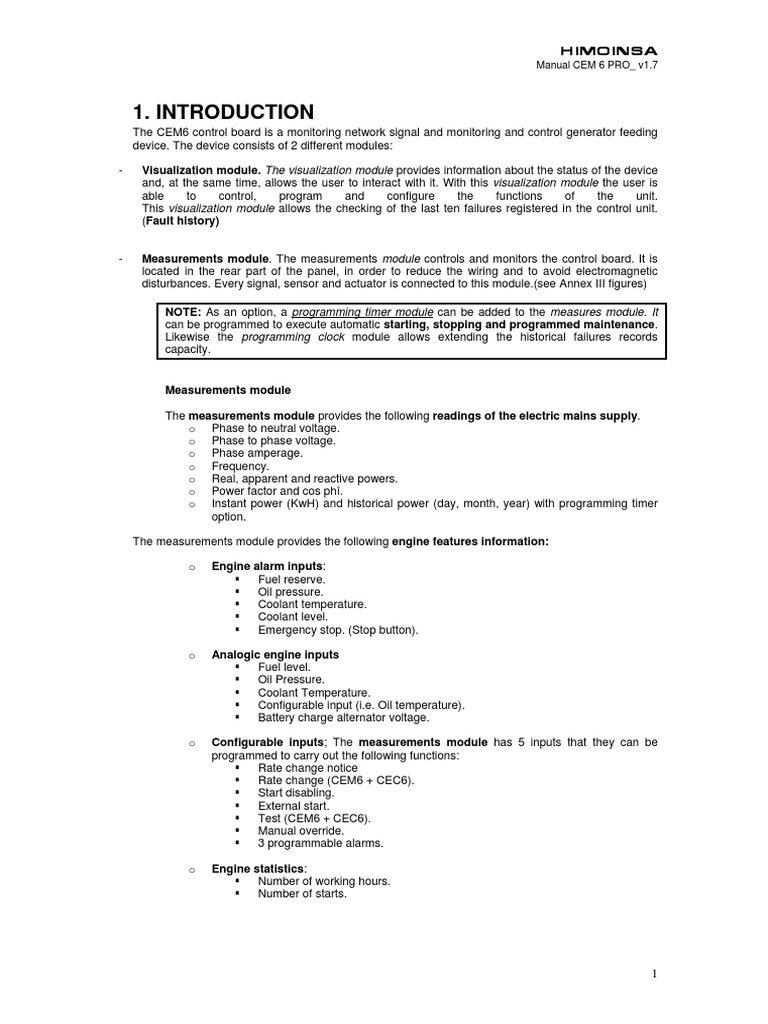 Himoinsa Generator Wiring Diagram