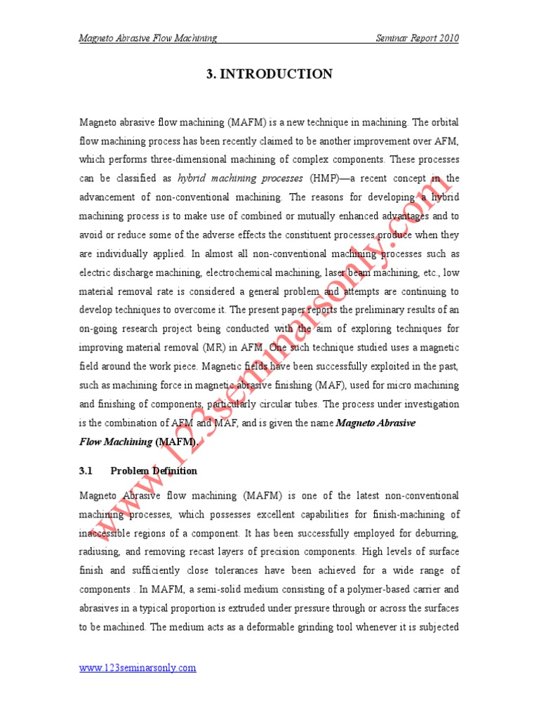 Abrasive Flow Machining PDF Machining Wear
