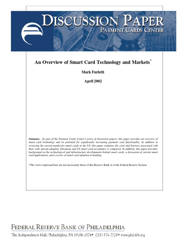 An Overview of Smart Card Technology and Markets: Mark Furletti April ...