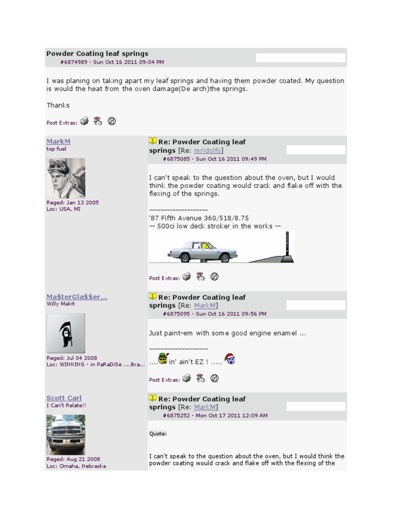 Powder Coating Leaf Springs PDF Deformation (Engineering) Fracture