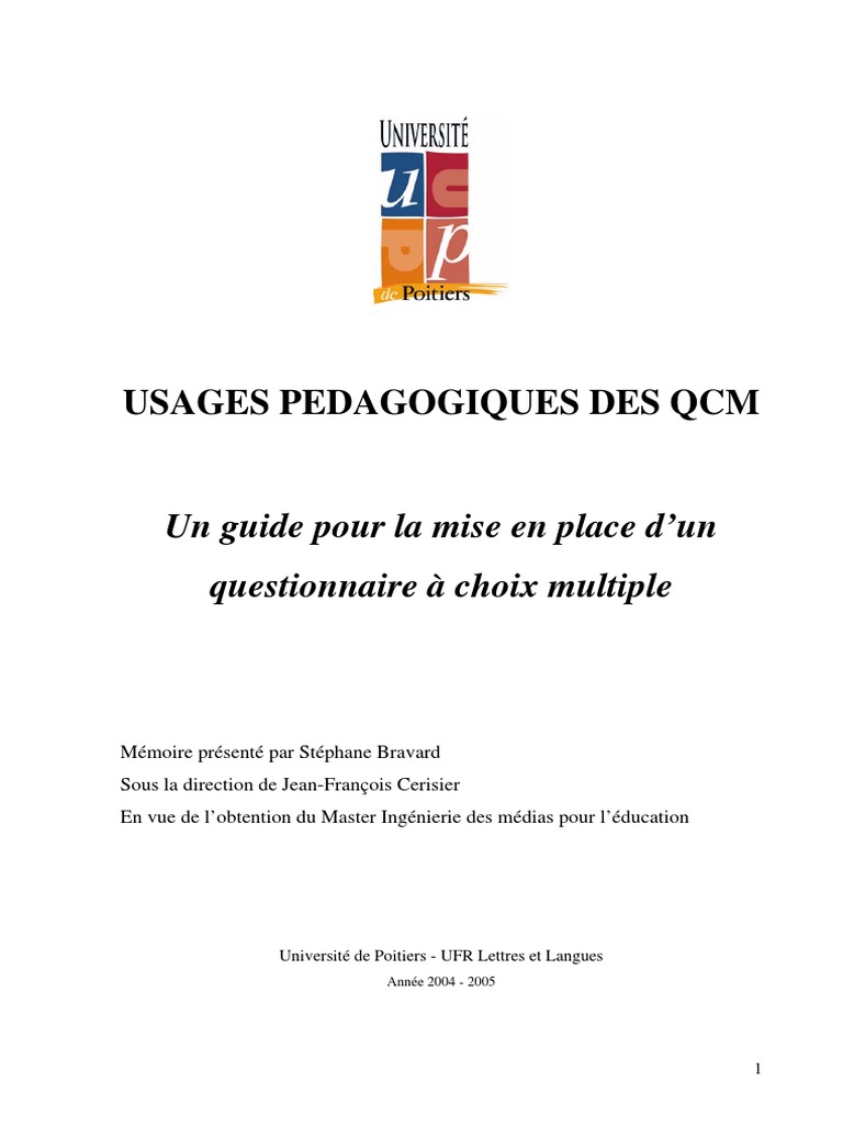Usages pédagogiques des QCM | PDF | Ordinateurs | Technologie et ingénierie