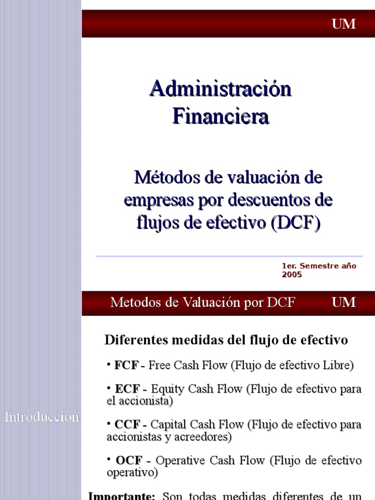 Metodos de Valuacion de Empresas Por DCF | PDF | Flujo de efectivo ...