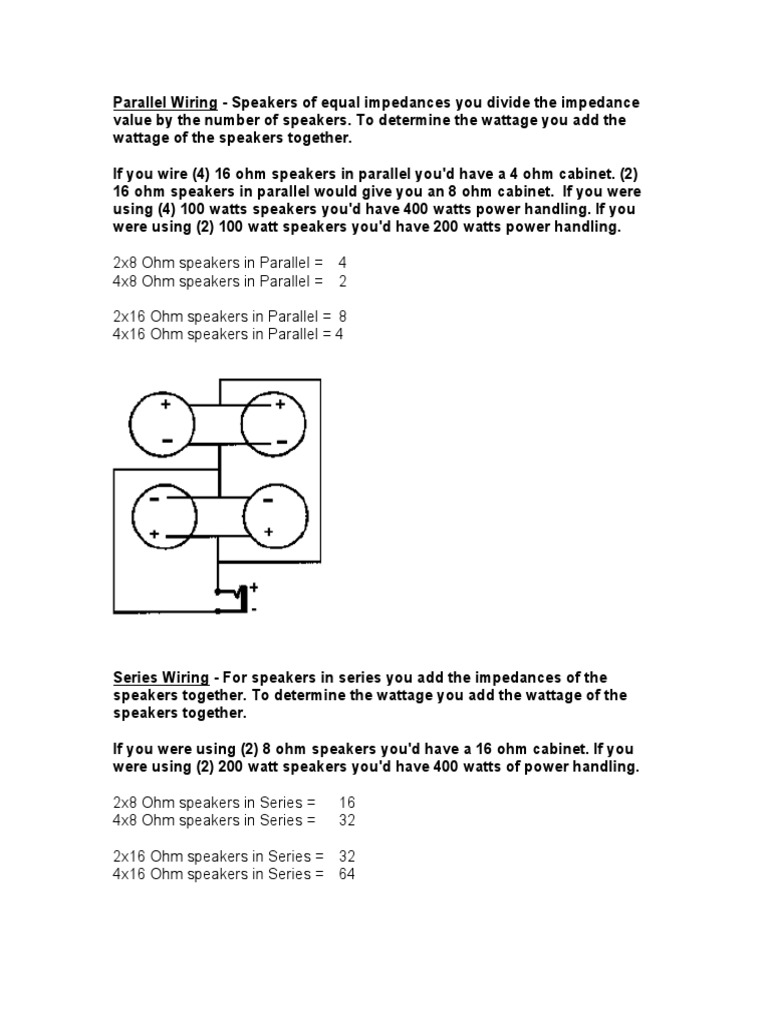 Wiring Speakers In Parallel Wattage atelieryuwa.ciao.jp