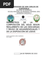Parámetros de La Composición Del Agua Según Reglamento de Las Descargas y Reuso de Aguasresiduales y de La Disposición de Lodos