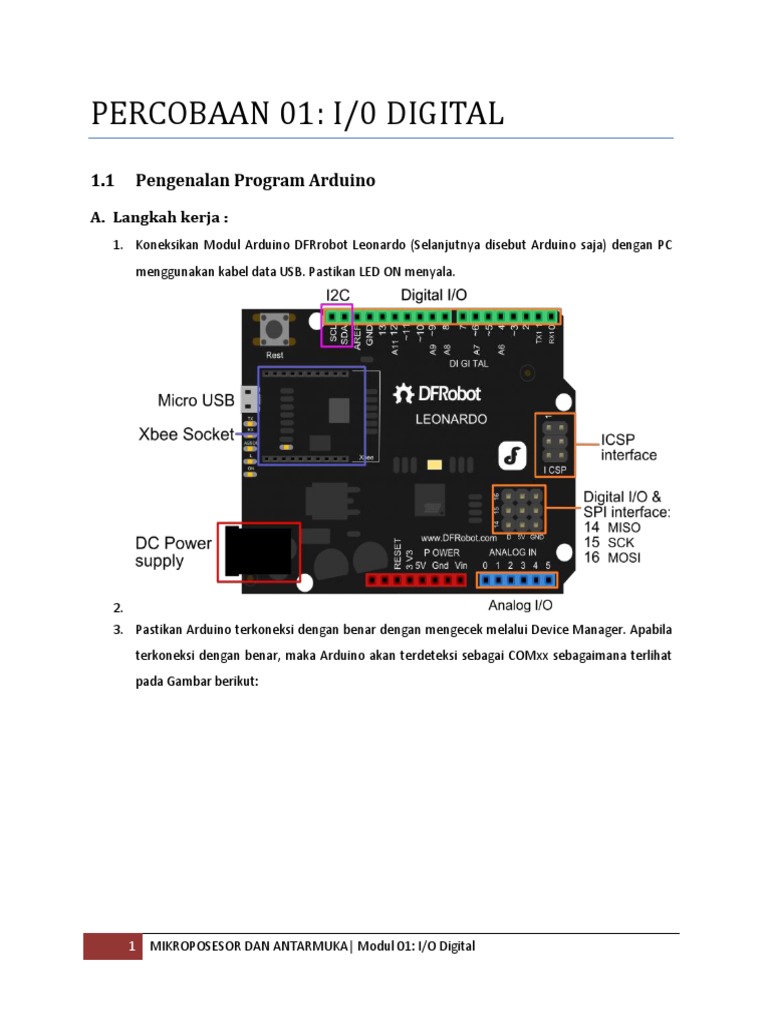 Panduan I/O Digital dengan Arduino | PDF | Komputer