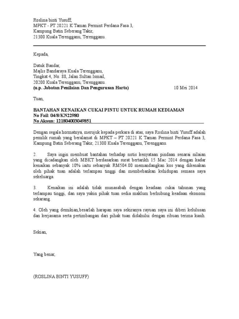 Cukai Rumah Bantahan Pdf