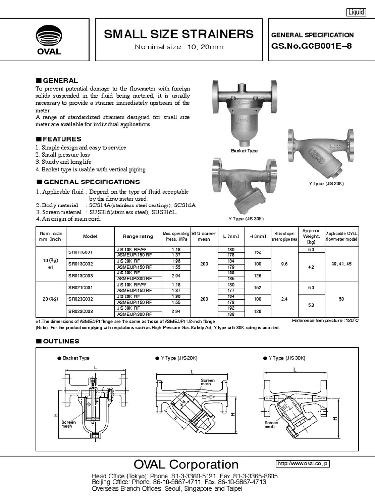 Y Strainer PDF Flow Measurement Hydraulic Engineering