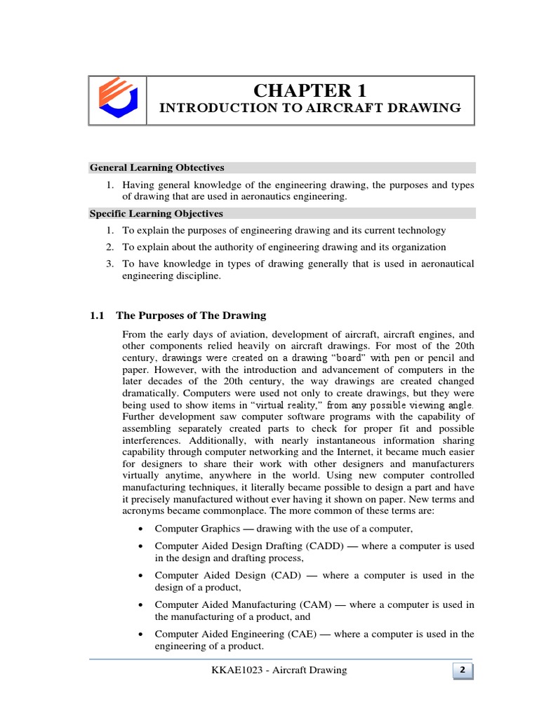 CHAPTER1 Introduction To Aircraft Drawing PDF Computer Aided