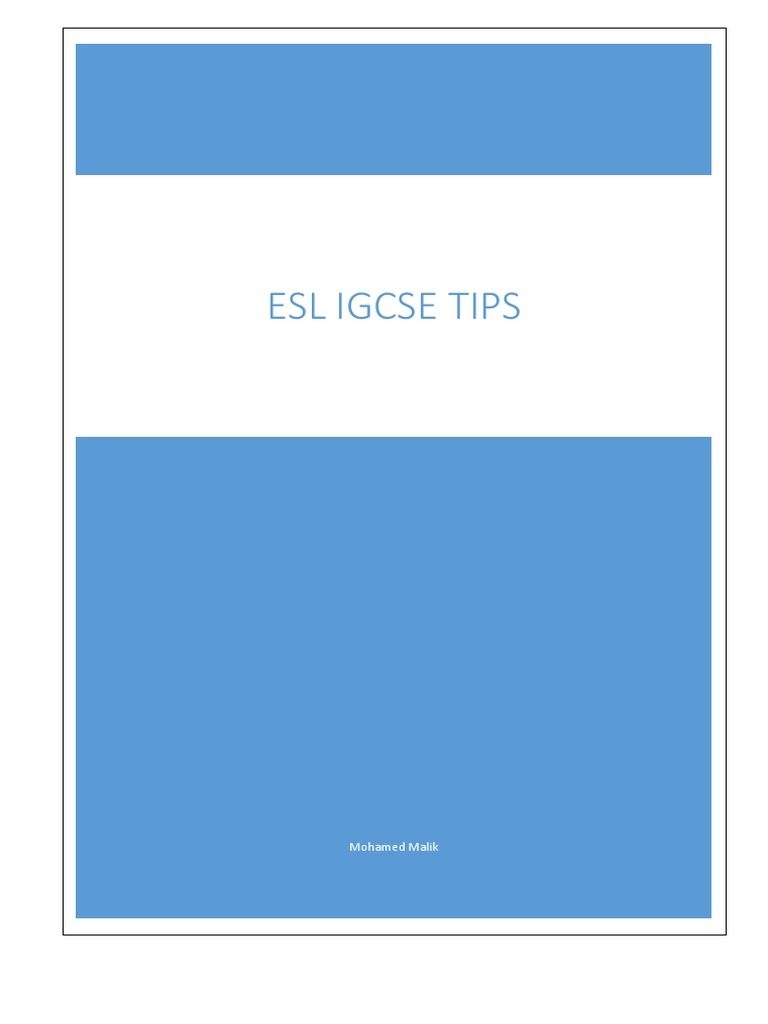 ESL IGCSE Tips For Students Question Test Assessment 