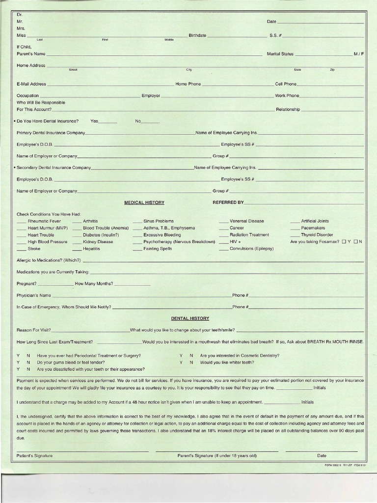 Patient Information Form | PDF | Health Informatics | Privacy