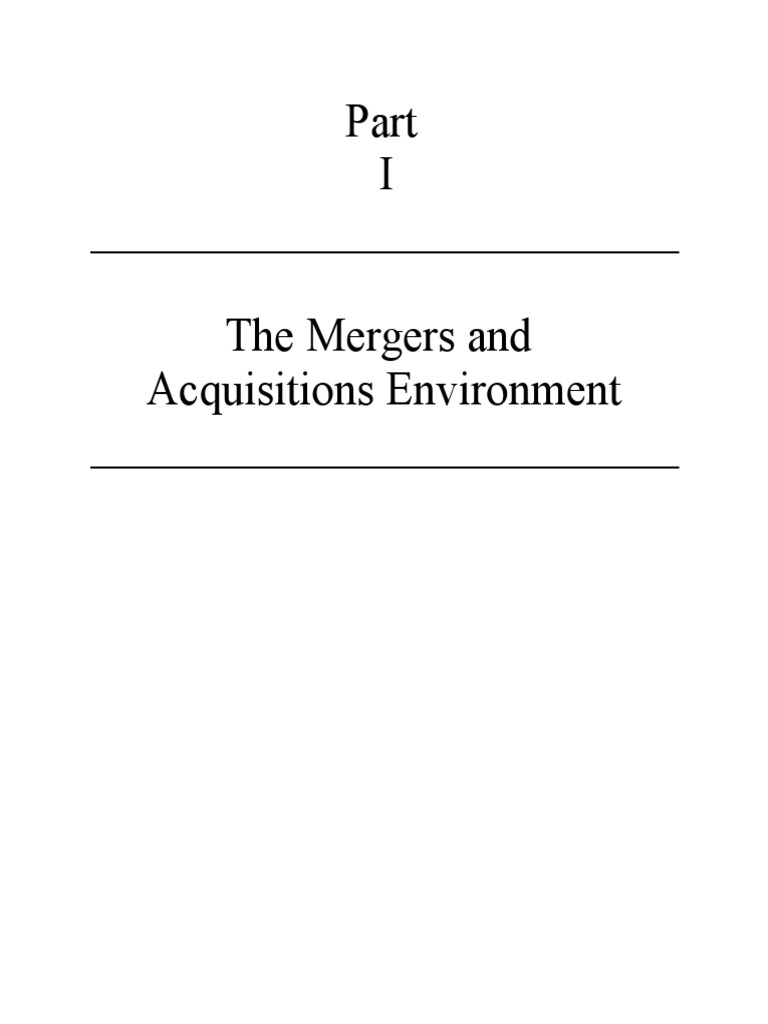Introduction to Mergers and Acquisitions | PDF | Mergers And ...