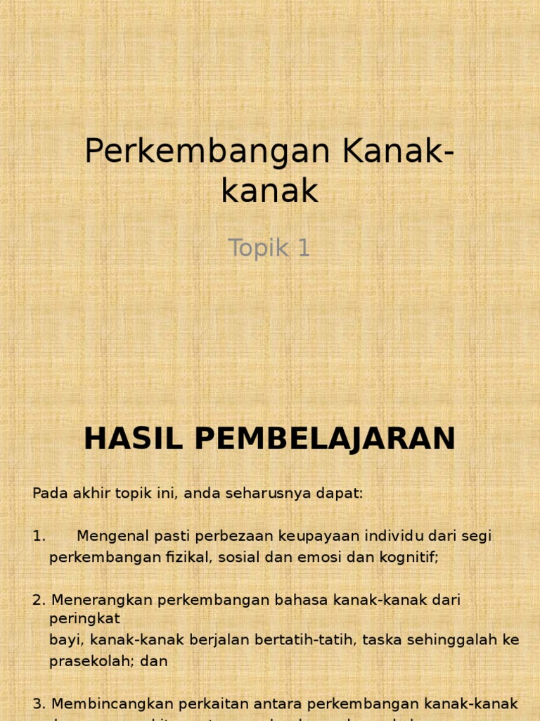 Perkembangan Kanak Kanak Pdf