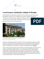 Universitatile Romanesti Codase in Europa