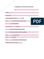 Demonstrative Pronouns Exercise