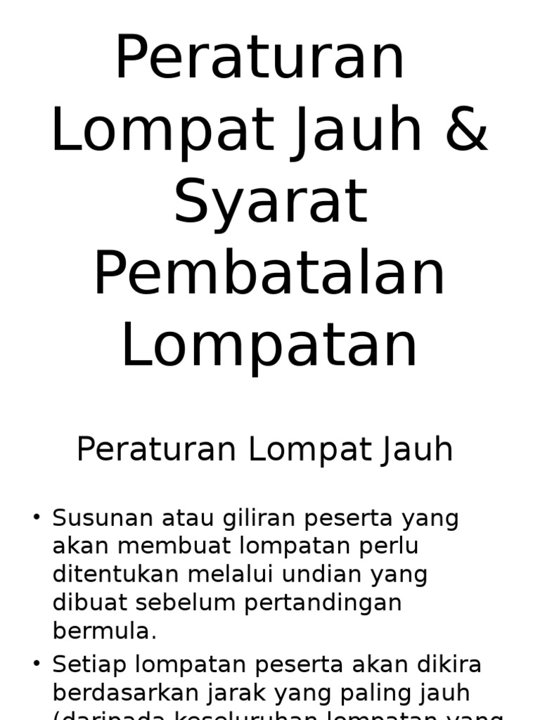 Peraturan Lompat Jauh Syarat Pembatalan Lompatan Pdf