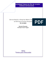 Service Quality in Brazilian Mobile Telephony an Efficiency Frontier