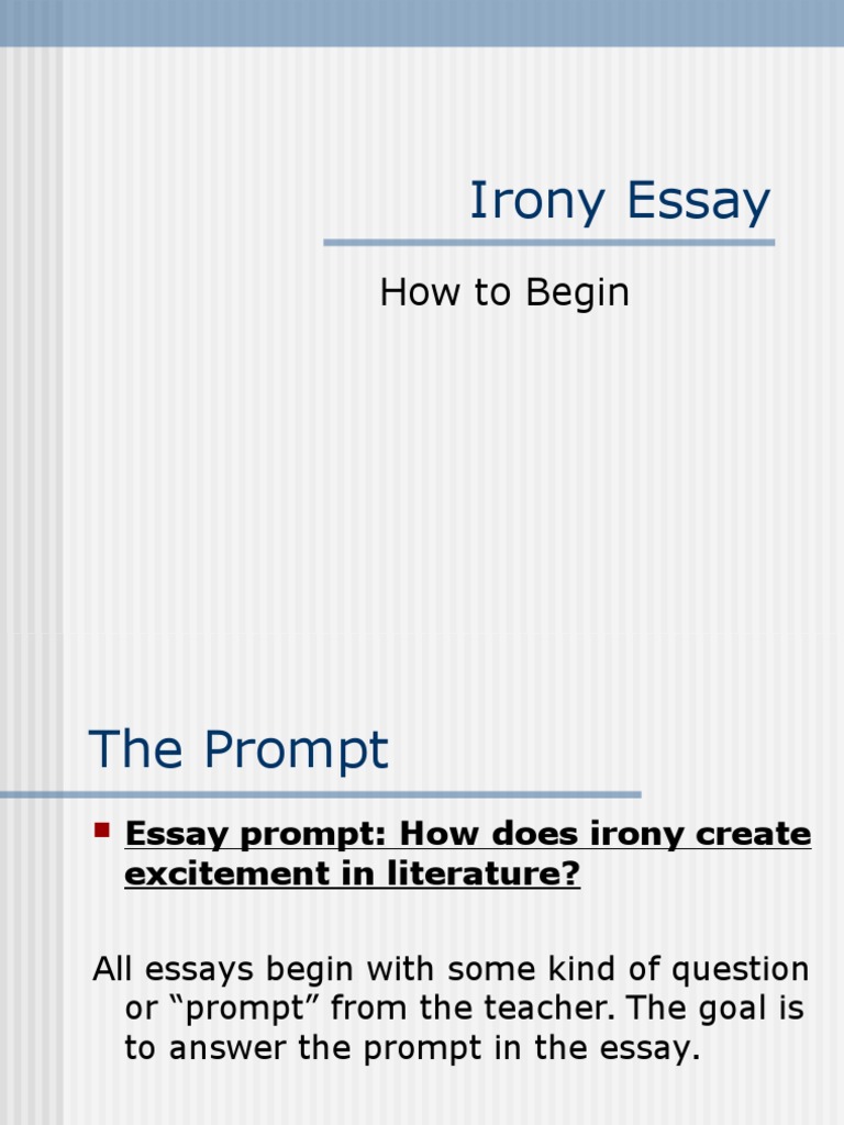 how to introduce irony in an essay