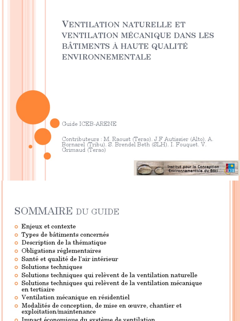 Ventilation Naturelle Mecanique PDF PDF Ventilation (Architecture — free download