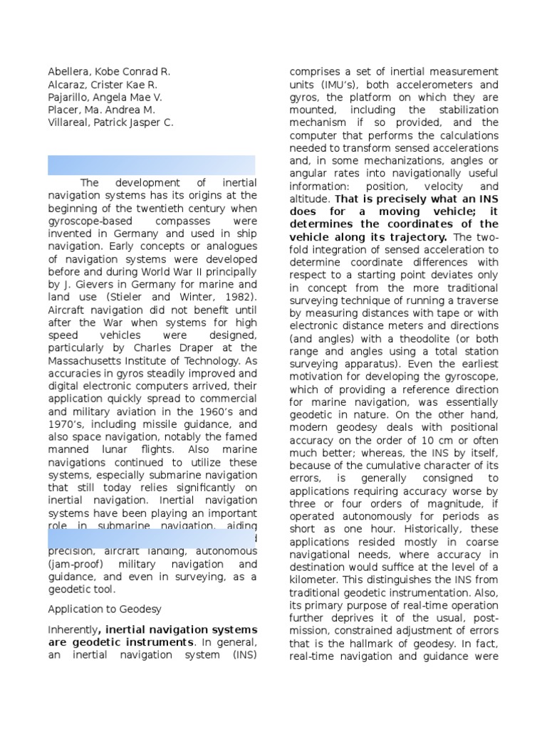 Inertial Surveying Systems Overview | PDF | Inertial Navigation System ...