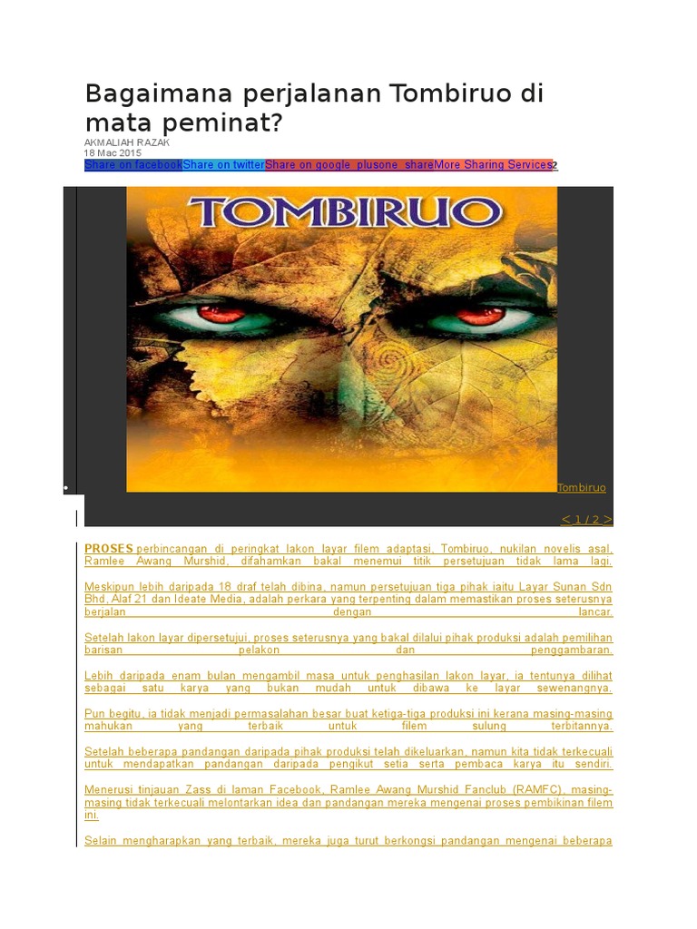 Bagaimana Perjalanan Tombirufffo Di Mata Peminat