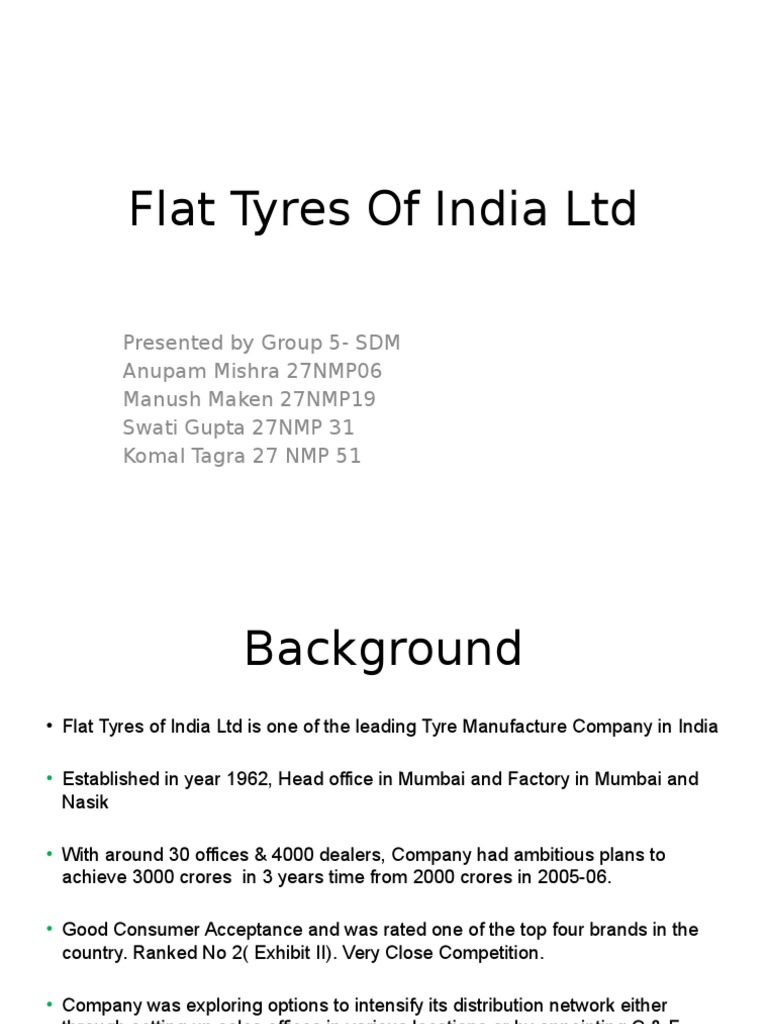 Flat Tyres of India LTD PDF Automobiles Business