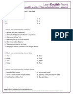 Films and Entertainment Practice Answers