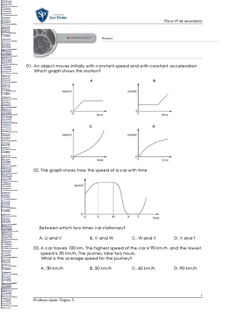 Speed Velocity Igcse Download Free Pdf Speed Acceleration