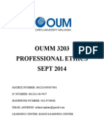 OUMM 3203 Professional Ethics SEPT 2014