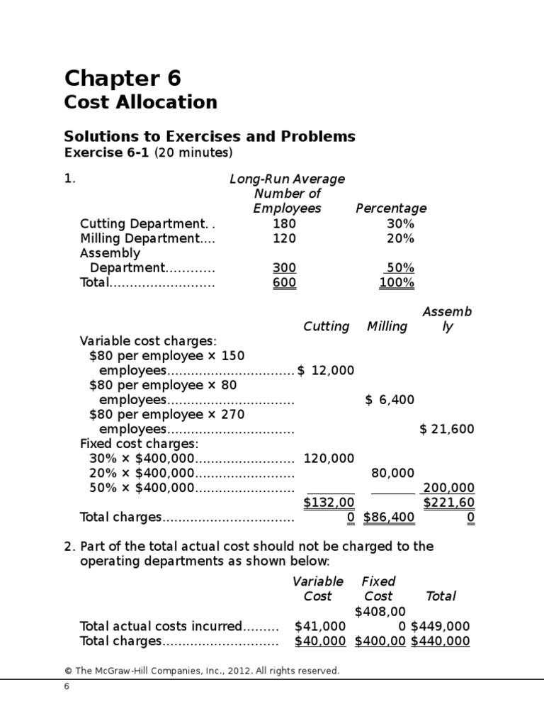 Chap006 Cost Allocation | PDF | Management Accounting | Business Economics