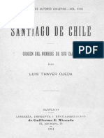 Origen Nombre de Las Calles de Santiago 1904