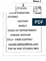 Pakistan Studies (Junaid Akhtar) Section 1 - HISTORY