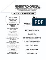 Registro Oficial No. 249 Ley Fortalecimiento Sector Societario y Busrsatil