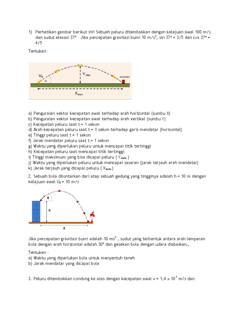 Contoh Soal Gerak Parabola Dan Jawabannya | Revisi Id