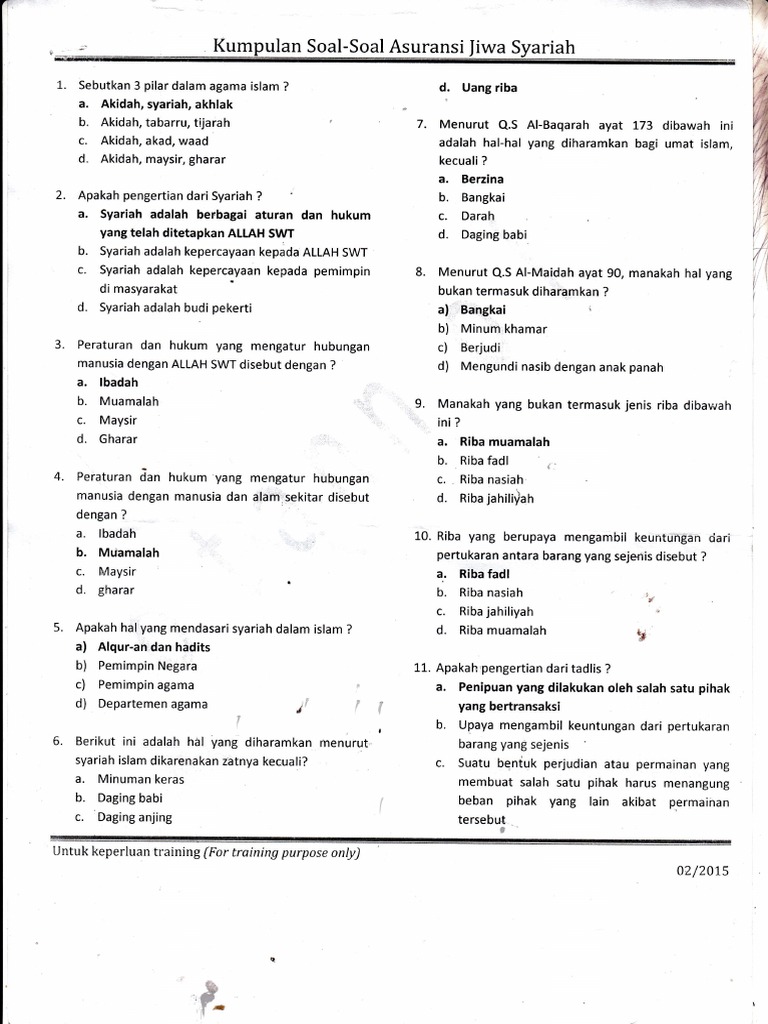 soal ujian aaji