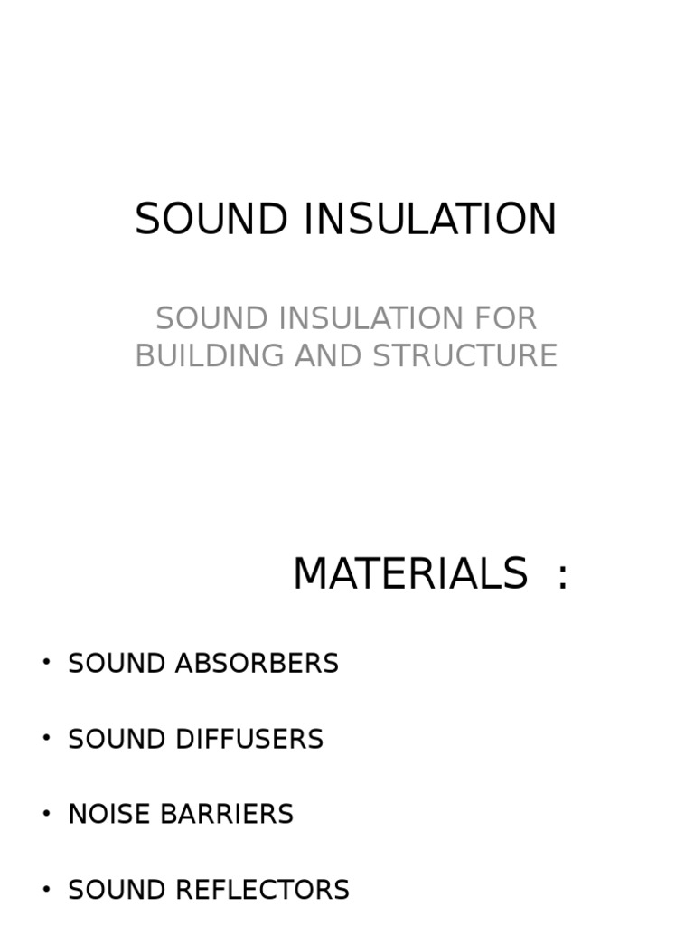 Sound Insulation Materials Overview | PDF