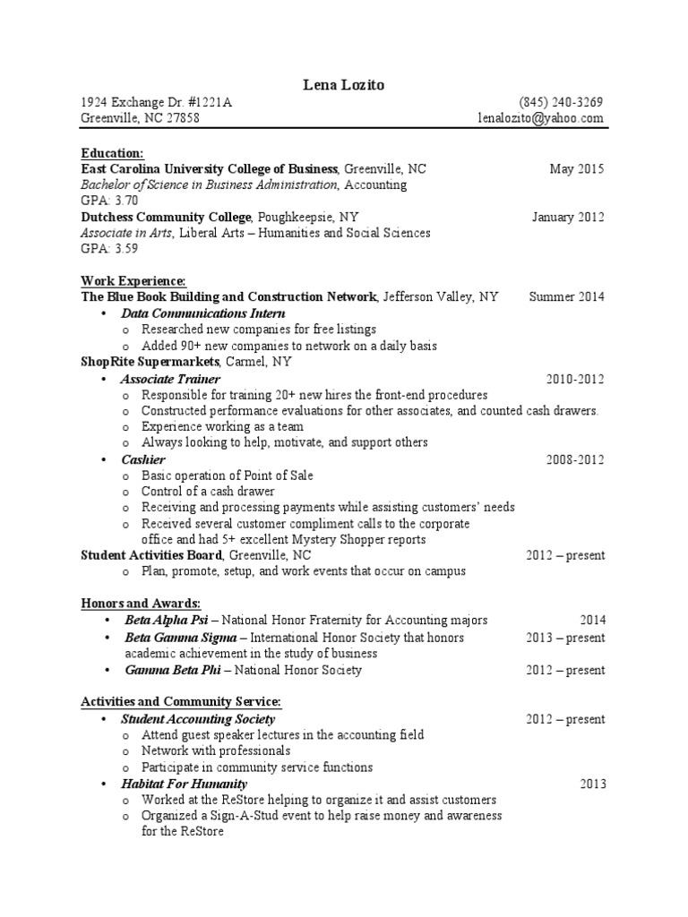 Lena Lozito: Business Graduate Profile | PDF