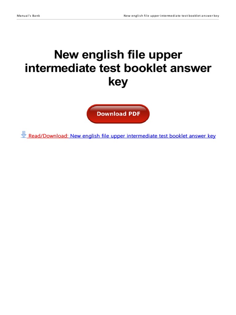 New English File Upper Intermediate Test Booklet Scribd