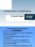 Introduction To Marketing: DR Javed Iqbal