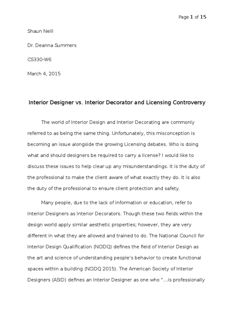 Interior Design Licensing Debate | PDF | Interior Design | Licensure
