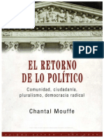 MOUFFE, Chantal - El Retorno de Lo Politico