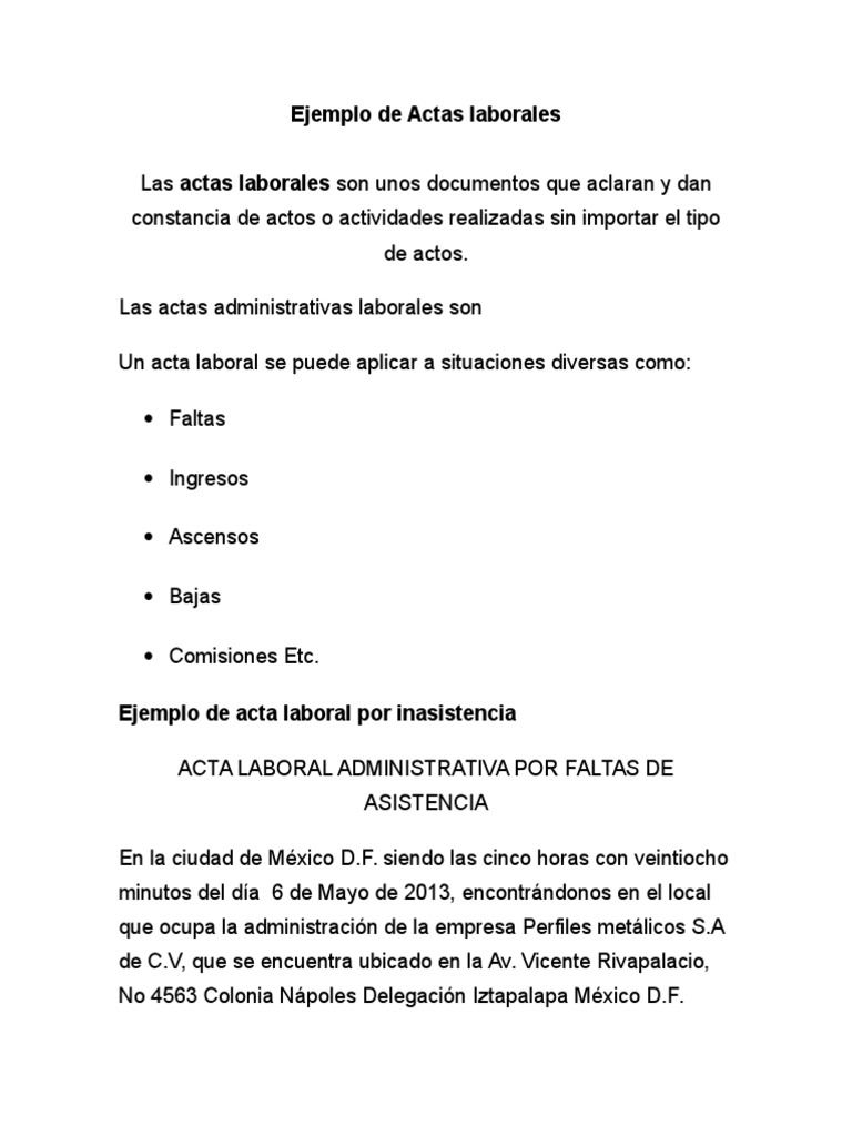 Actas laborales