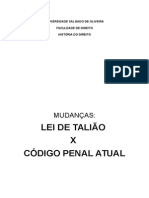 Lei de Talião Comparada Ao Código Penal Atual