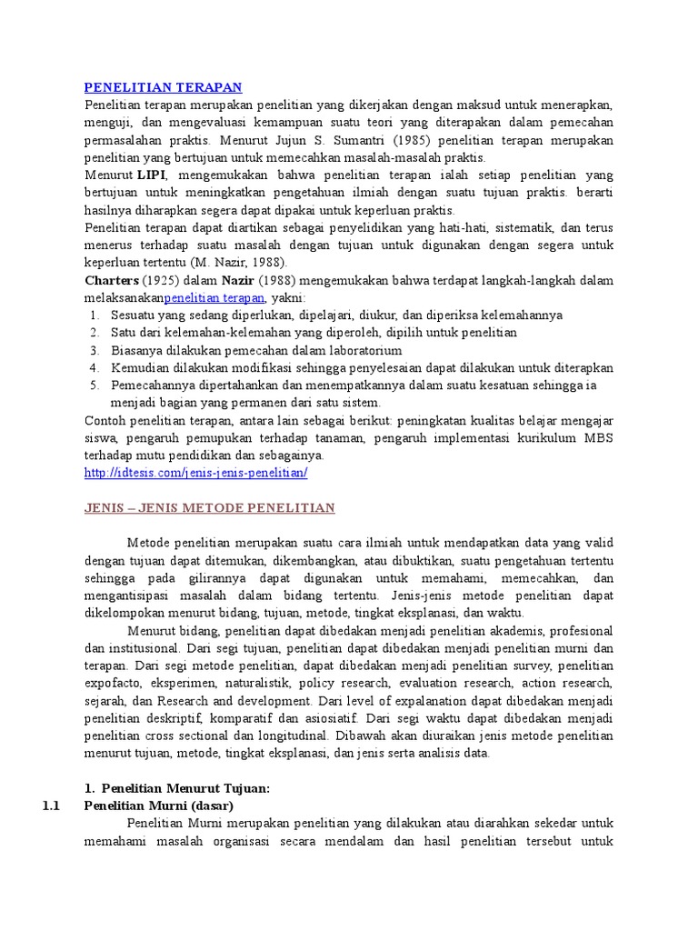 Penelitian Terapan