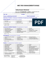 Job Safety Analysis Worksheet